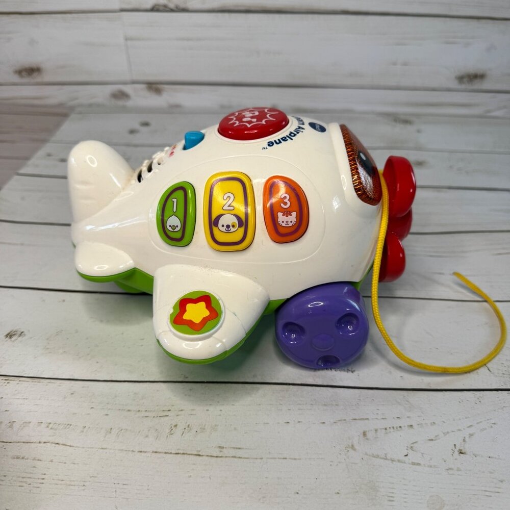 Vtech Fly & Learn Airplane Interactive Toy With Lights & Sounds Pull Toy Works - Picture 2 of 6